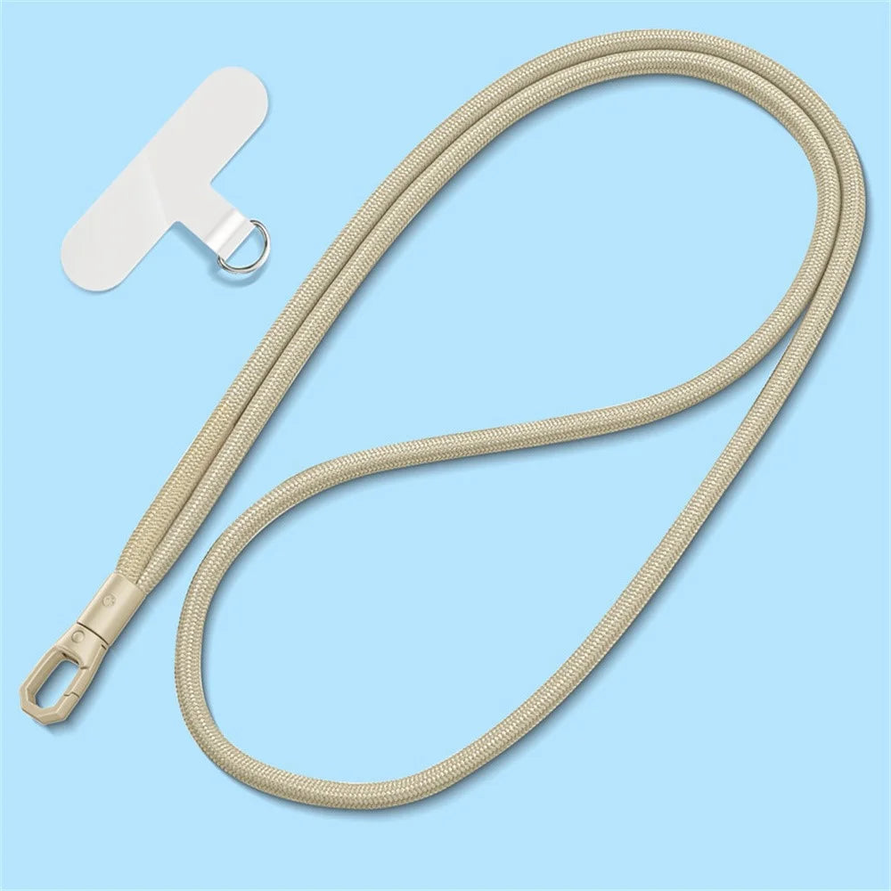 6mm Anti-Lost Phone Lanyard with Tether Tab, Rotating Buckle Cell Phone Neck Strap - Light Camel - 1