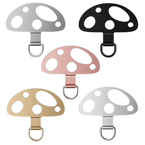 5-Pack Metal Phone Tether Tab Mushroom-Shaped Phone Lanyard Patch Phone Strap Replacement Part - 1