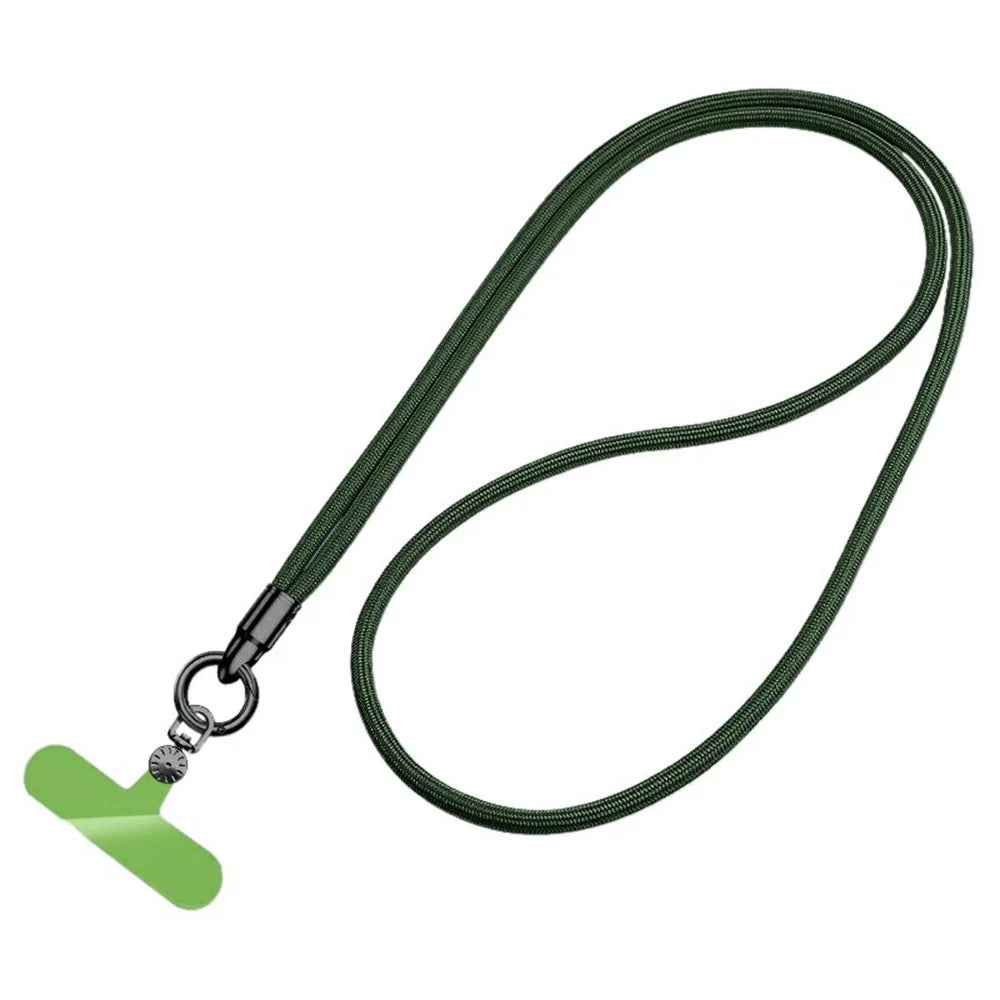 7mm Crossbody Phone Lanyard with Tether Tab, Ring Hook Rotating Watch Dial Design Phone Straps - Blackish Green - 1