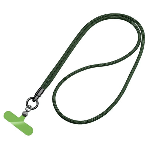 7mm Crossbody Phone Lanyard with Tether Tab, Ring Hook Rotating Watch Dial Design Phone Straps - Blackish Green - 1
