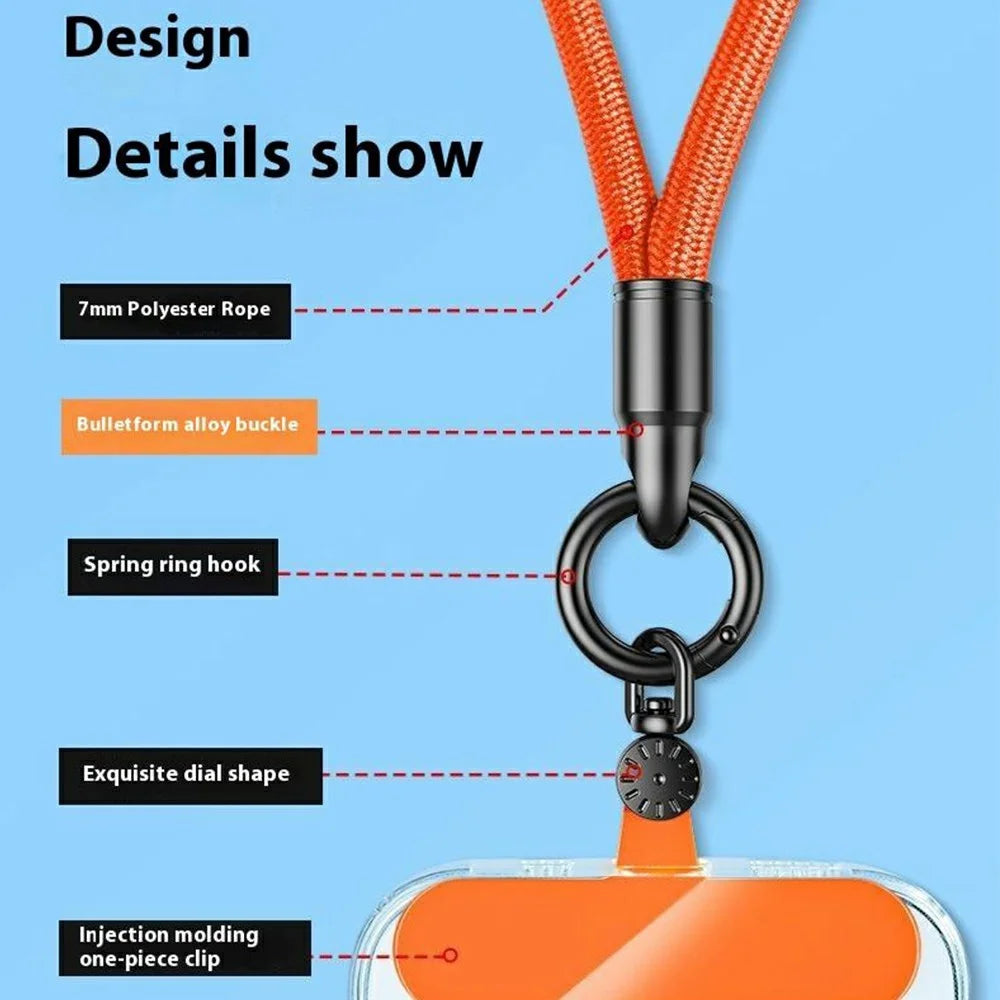 7mm Phone Lanyard Rotating Watch Dial Shape Phone Wrist Straps with Tether Tab - Blackish Green - 6