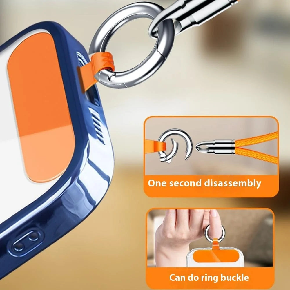 6mm Bullet-Shaped Phone Lanyard with Tether Tab, Detachable Ring Neck Straps for Phone Case - Light Camel - 5