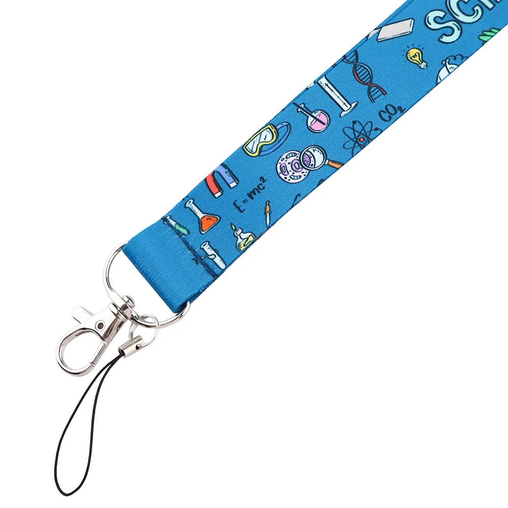Mobile Phone Lanyard Chemistry Pattern ID Badge Holder Keychain Nylon Rope Nylon Neck Strap - AL404 - 3