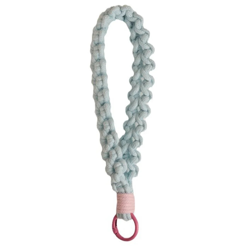 Q-058 Phone Wrist Strap Hand-Woven Wristlet Bracelet Keychain Cell Phone Lanyard - Light Green - 1