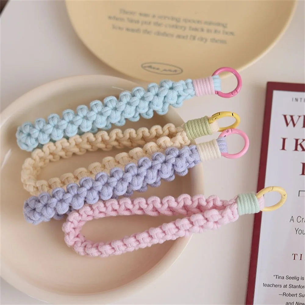 Q-058 Phone Wrist Strap Hand-Woven Wristlet Bracelet Keychain Cell Phone Lanyard - Light Green - 5