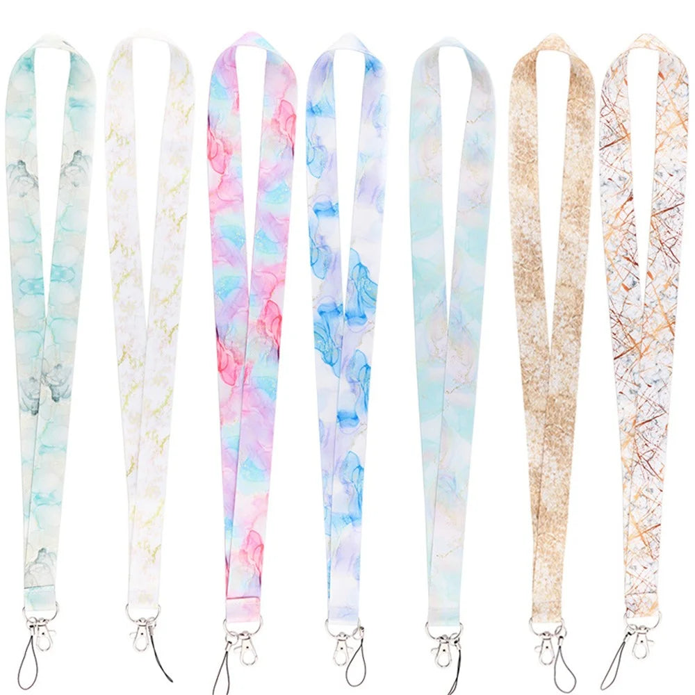 Universal Phone Strap Marble Pattern ID Badge Holder Lanyard Cell Phone Neck Hanging Rope - AL593-7 - 4