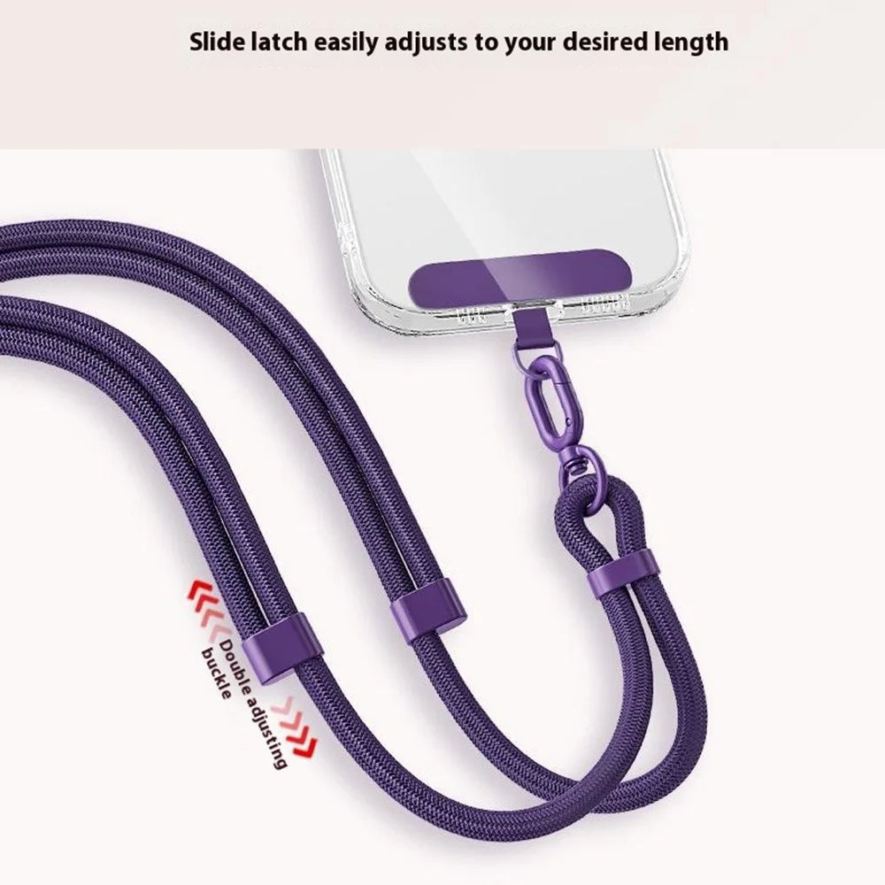 Adjustable Crossbody Neck Strap Phone Lanyard with Metal Tether Tab, Anti-Loss, Drop Protection - Dark Purple - 3