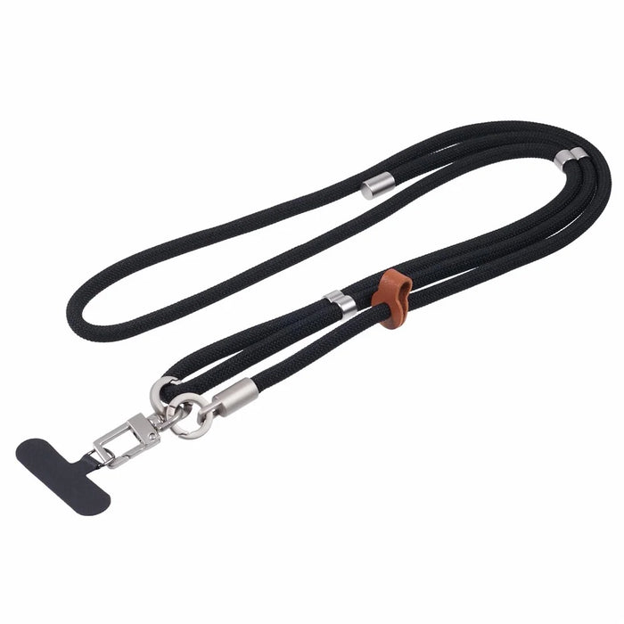 Crossbody Phone Lanyard Adjustable Silver Buckle Nylon Phone Strap with Tether Tab, Total Length: 140cm - Style A - 1