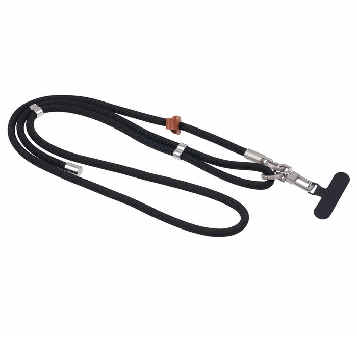 Crossbody Phone Lanyard Adjustable Silver Buckle Nylon Phone Strap with Tether Tab, Total Length: 140cm - Style A - 2