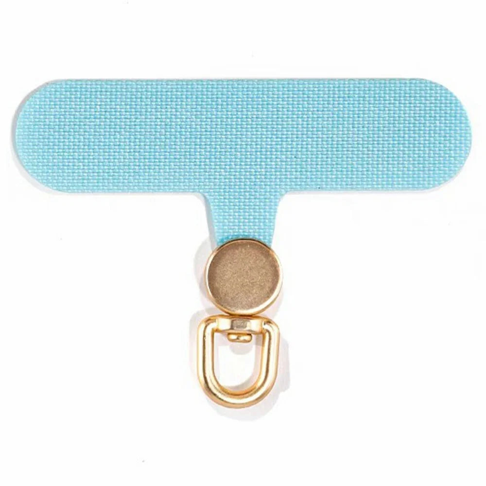 Phone Tether Tab Nylon Patch 360° Rotatable Metal Hook Phone Strap Replacement Part - Sky Blue - 1