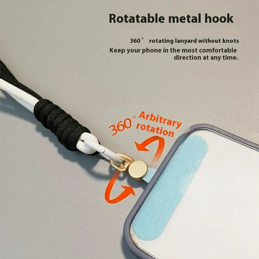 Phone Tether Tab Nylon Patch 360° Rotatable Metal Hook Phone Strap Replacement Part - Sky Blue - 2
