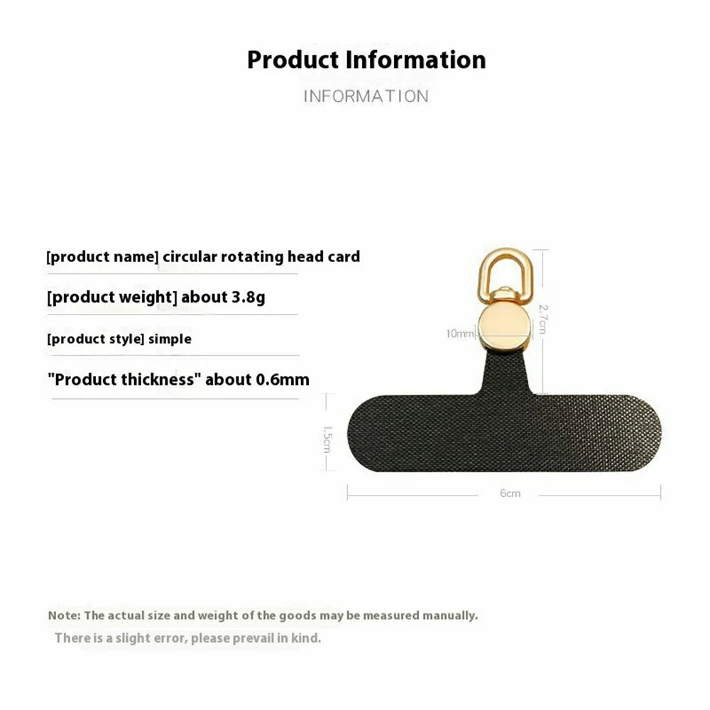 Phone Tether Tab Nylon Patch 360° Rotatable Metal Hook Phone Strap Replacement Part - Sky Blue - 4