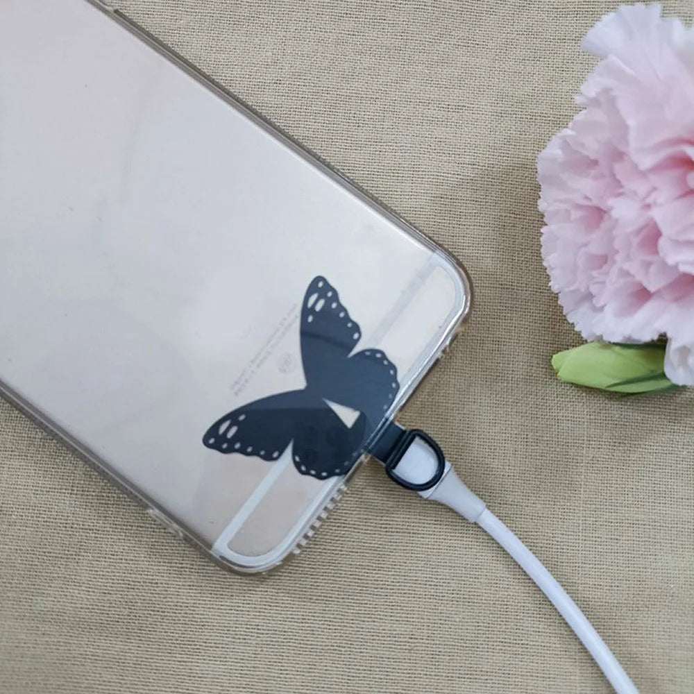 Universal Phone Tether Tab Butterfly Shape Metal Phone Patch for Cell Phone Straps - Rose Gold - 3