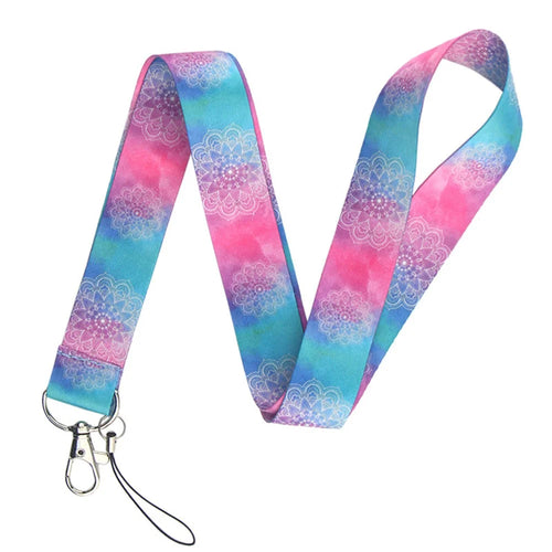 Universal Phone Lanyard Strap Flower Pattern Neck Hanging Rope for ID Badge Holder Keychain Camera - Mandala Flower AL3447 - 1