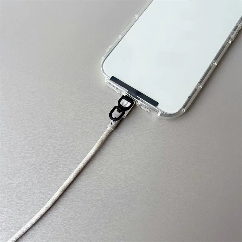 Rotatable Phone Tether Tab T-Shaped Metal Phone Lanyard Patch - Black - 4