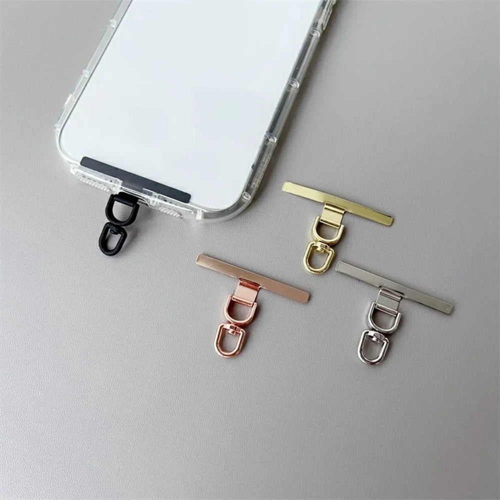 Rotatable Phone Tether Tab T-Shaped Metal Phone Lanyard Patch - Black - 5