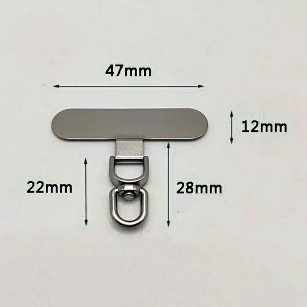 Metal Oval Phone Tether Tab 360° Rotatable Metal Hook Phone Strap Replacement Part - Black - 5