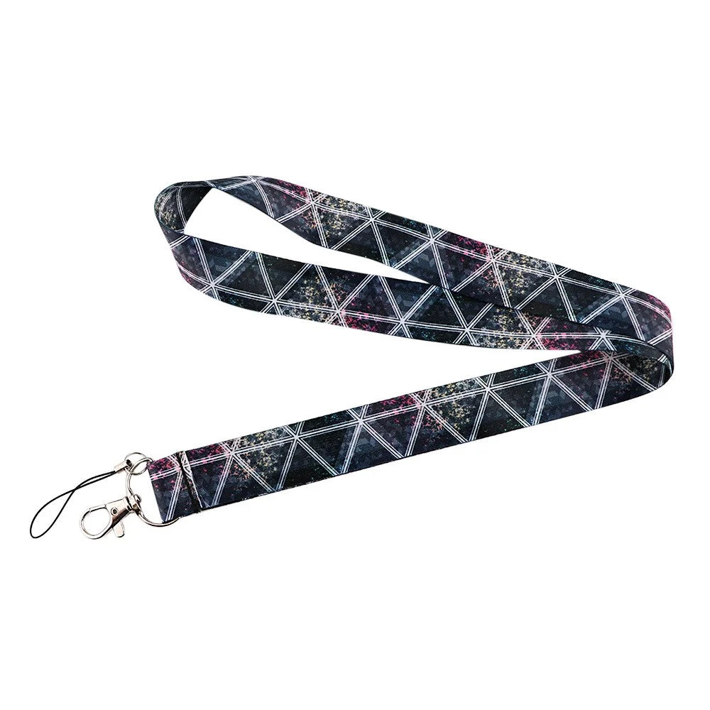 Geometry Triangle Pattern Phone Lanyard Universal Cell Phone Nylon Neck Strap ID Badge Holder Hanging Rope - AL330-2 - 1