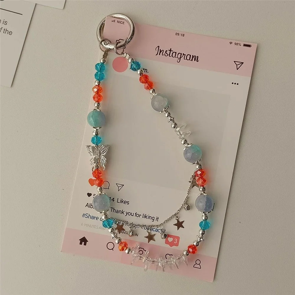 Cell Phone Lanyard 26cm Star Alloy Phone Chain Wrist Strap with Tether Tab - 1