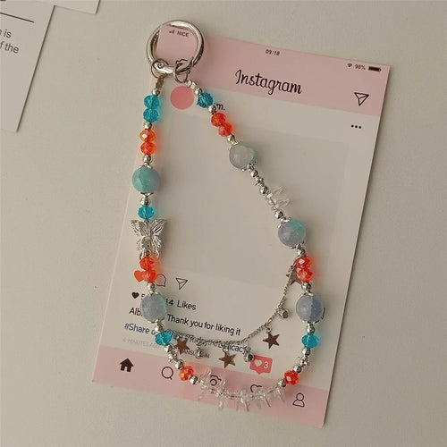 Cell Phone Lanyard 26cm Star Alloy Phone Chain Wrist Strap with Tether Tab - 1