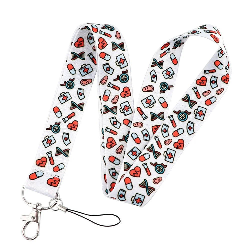 Cartoon Medical Pattern Phone Neck Strap ID Badge Camera Cell Phone Universal Lanyard - AL298 - 1