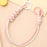 Vibrant Colored PU Leather Phone Case Lanyard with Keychain, Anti-Loss Cell Phone Strap - Pink / White - 1