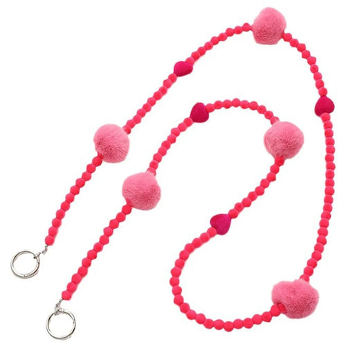 Plant Velvet Beaded Phone Lanyard Stylish Crossbody Chain for Phone Case - Rose - 1