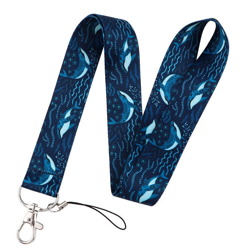Universal Phone Lanyard Shark Whale Pattern Rope Keychain ID Badge Card Holder Nylon Neck Strap - AL438-4 - 1