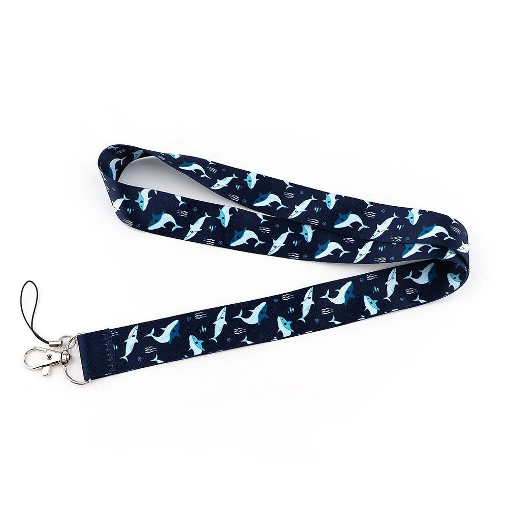 Universal Phone Lanyard Shark Whale Pattern Rope Keychain ID Badge Card Holder Nylon Neck Strap - AL438-4 - 3