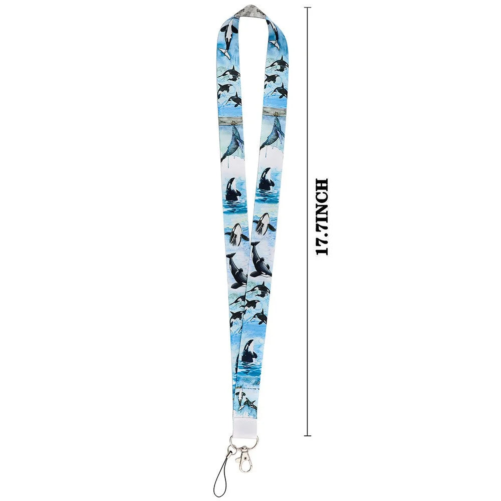 Universal Phone Lanyard Shark Whale Pattern Rope Keychain ID Badge Card Holder Nylon Neck Strap - AL438-4 - 4