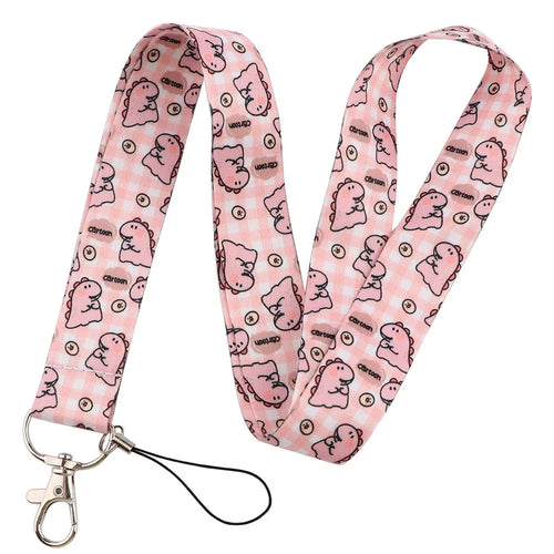 Cute Dinosaur Pattern Phone Lanyard Universal Nylon Neck Strap Rope for ID Badge Keychain Camera - AL657-1 - 1