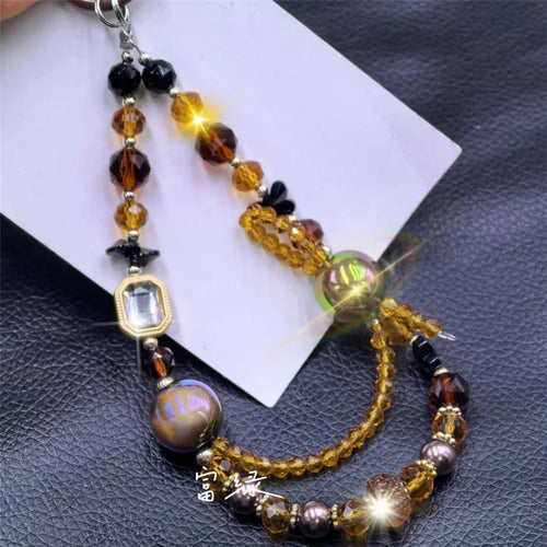 Colorful Beaded Phone Lanyard 26cm Short Phone Wristlet Strap Mobile Accessory - Style A - 1