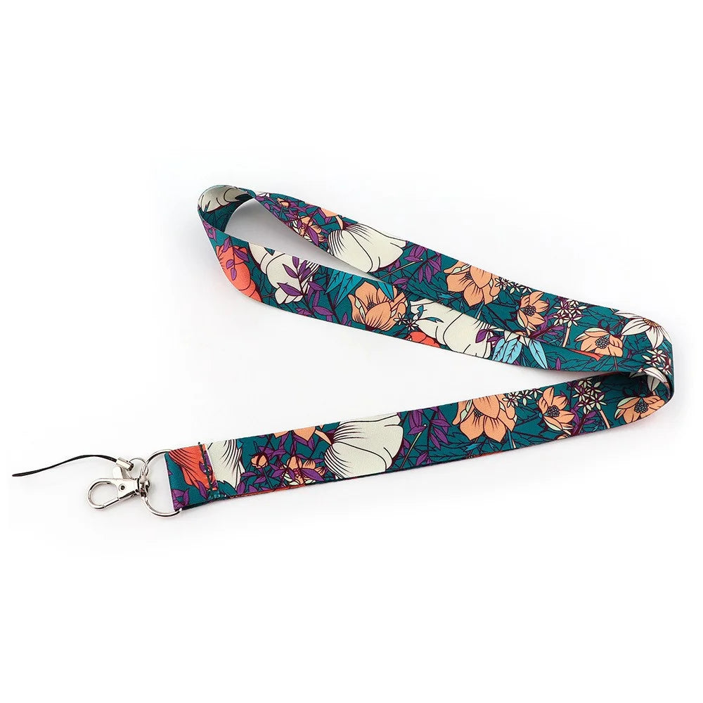 Chinese Rose Pattern Phone Lanyard Neck Strap for ID Card Holder Phone Keys Badge Holder - AL661-1 - 2