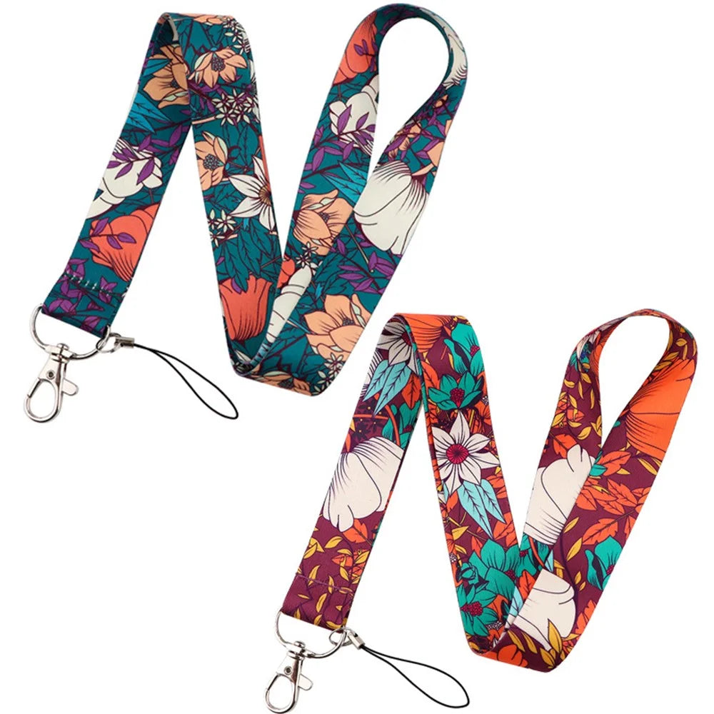 Chinese Rose Pattern Phone Lanyard Neck Strap for ID Card Holder Phone Keys Badge Holder - AL661-1 - 4
