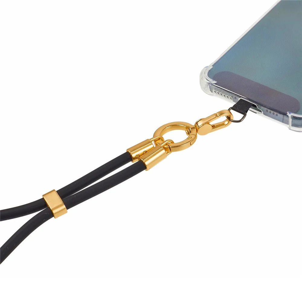 30cm Silicone Phone Lanyard Short Strap Adjustable Cord with Tether Tab - Black - 5