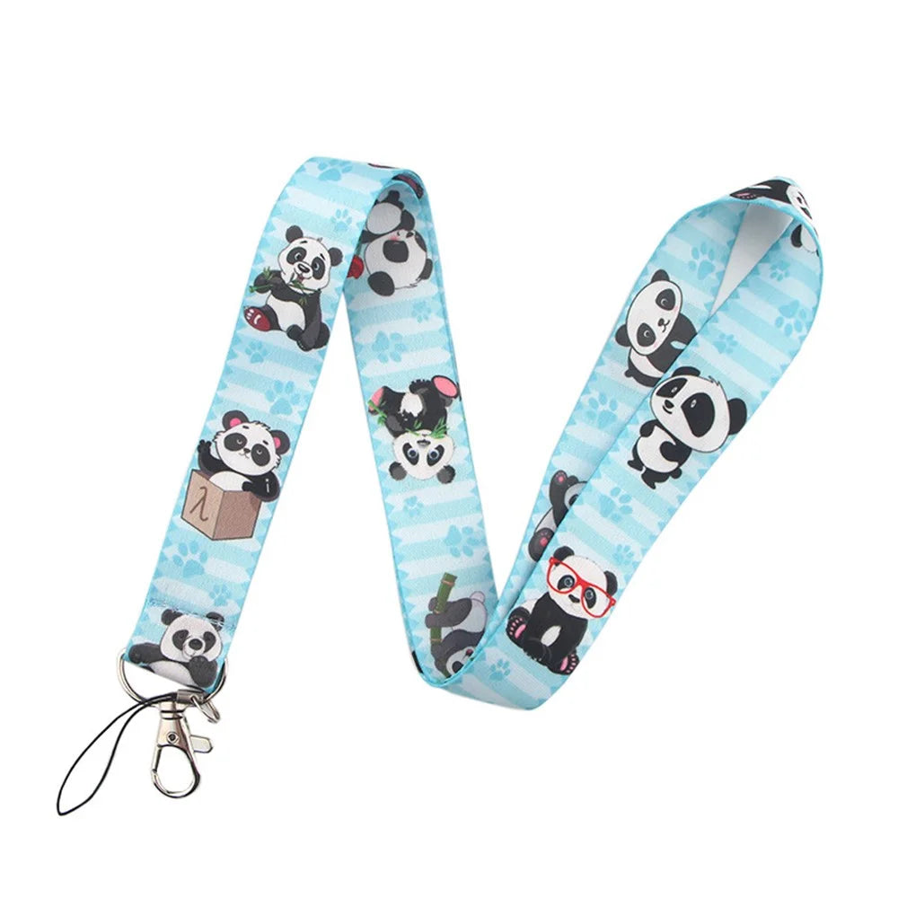 Cute Panda Pattern Phone Neck Strap ID Badge Card Holder Universal Cell Phone Nylon Lanyard - AL413-21 - 1