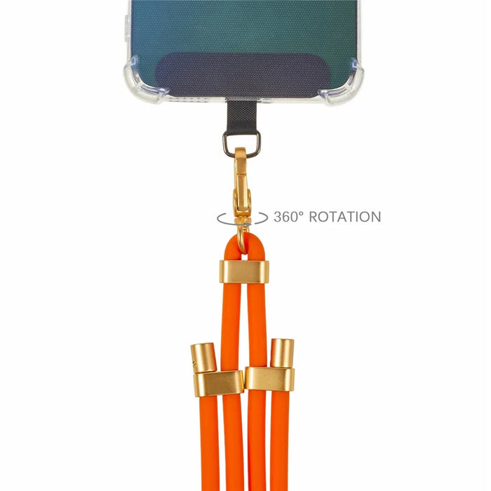 150cm Silicone Phone Lanyard Adjustable Neck Strap with Tether Tab - Red - 3