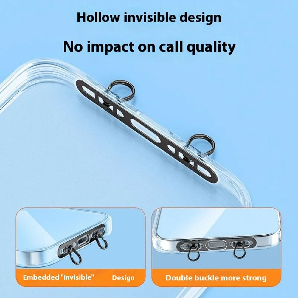 Phone Wrist Strap with Stainless Steel Tether Tab Double Buckle 360° Rotation Cell Phone Hand Lanyard - Black - 3