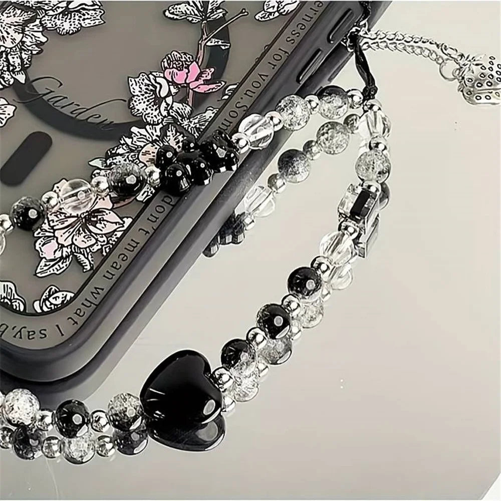 Phone Case Strap Bear Heart Design Strawberry Charm Bracelet Lanyard Multi-Scene Use - 4