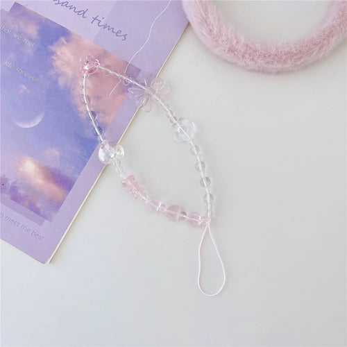 Handmade Beaded Phone Strap Sweet Fresh Style Acrylic 25cm Phone Case Lanyard for Girls - Bear - 1