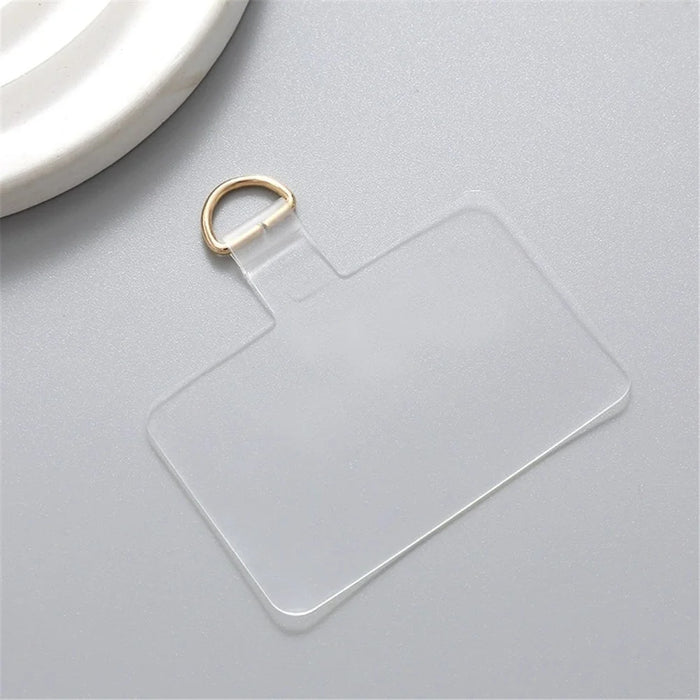 Clear Ultra Thin Phone Tether Tabs Anti-Lost Universal Phone Lanyard Patch for Mobile Devices - Square / Gold - 1