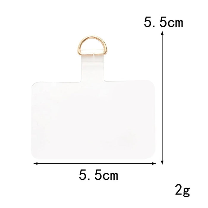 Clear Ultra Thin Phone Tether Tabs Anti-Lost Universal Phone Lanyard Patch for Mobile Devices - Square / Gold - 4