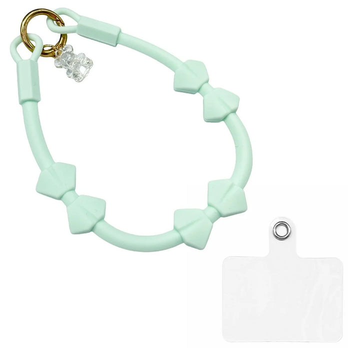 Silicone Butterfly Wrist Strap with Tether Tabs Cell Phone Cases Lanyard - Light Cyan - 1