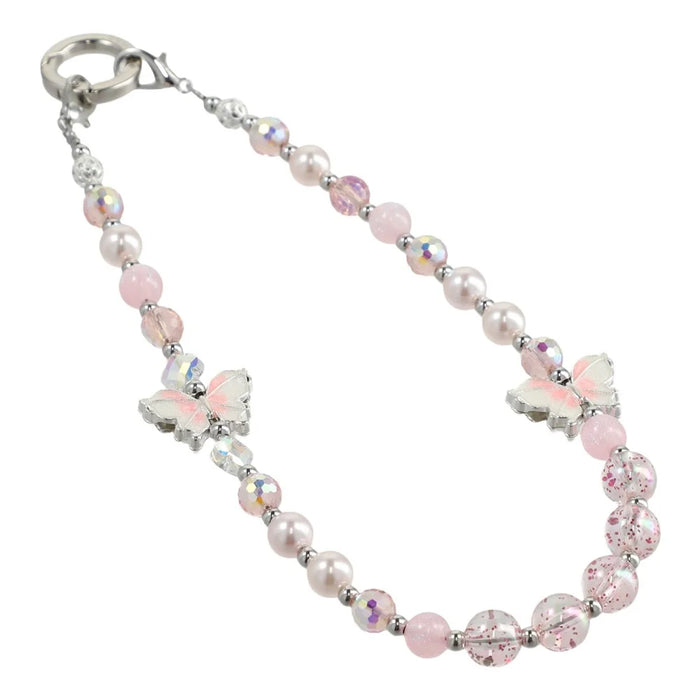 JAUCASE AJ032 Crystal Beaded Phone Chain with Tether Tabs Butterfly Design Lanyard 30cm Length - 1