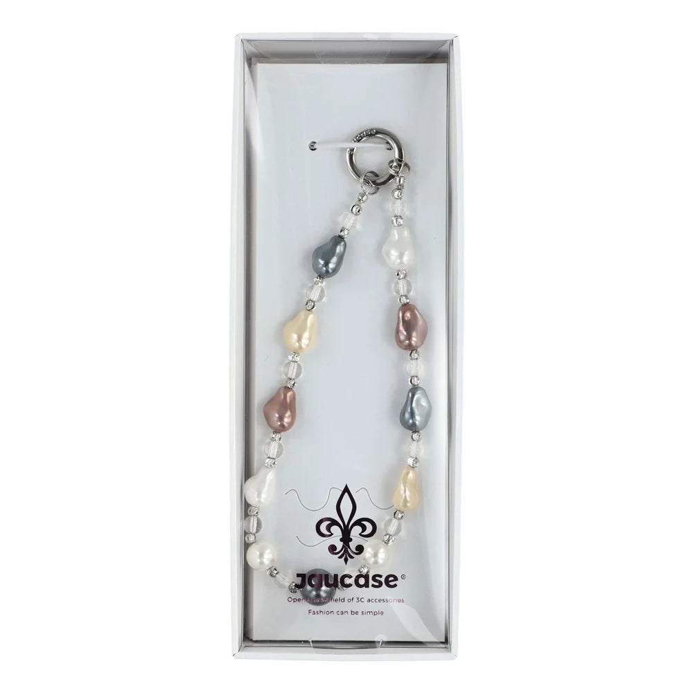 JAUCASE XA018 Baroque Pearl Phone Chain with Tether Tabs Stylish Portable Lanyard 30cm Length - 2