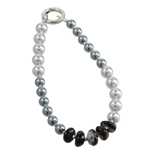 JAUCASE XA017 Natural Pearl Phone Chain with Tether Tabs Black Pearl Series Portable Lanyard 30cm Length - 1