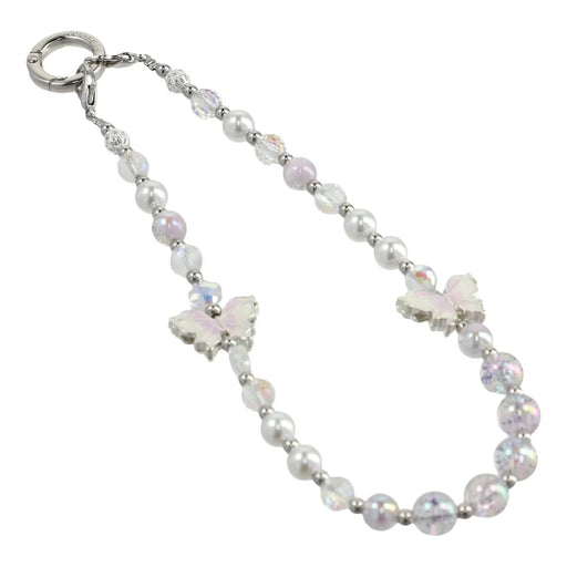 JAUCASE AJ033 Crystal Butterfly Phone Chain with Tether Tabs Colorful Beads Strap 30cm Length - 1