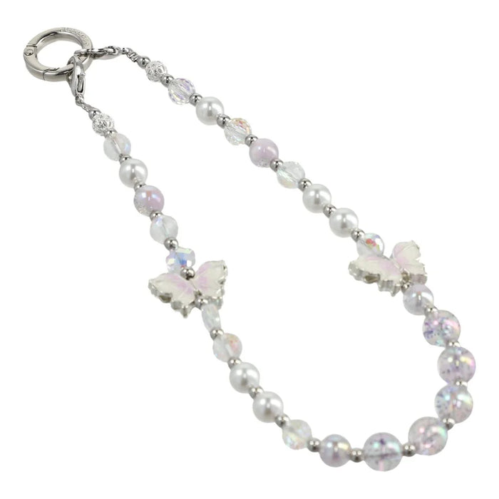 JAUCASE AJ033 Crystal Butterfly Phone Chain with Tether Tabs Colorful Beads Strap 30cm Length - 1