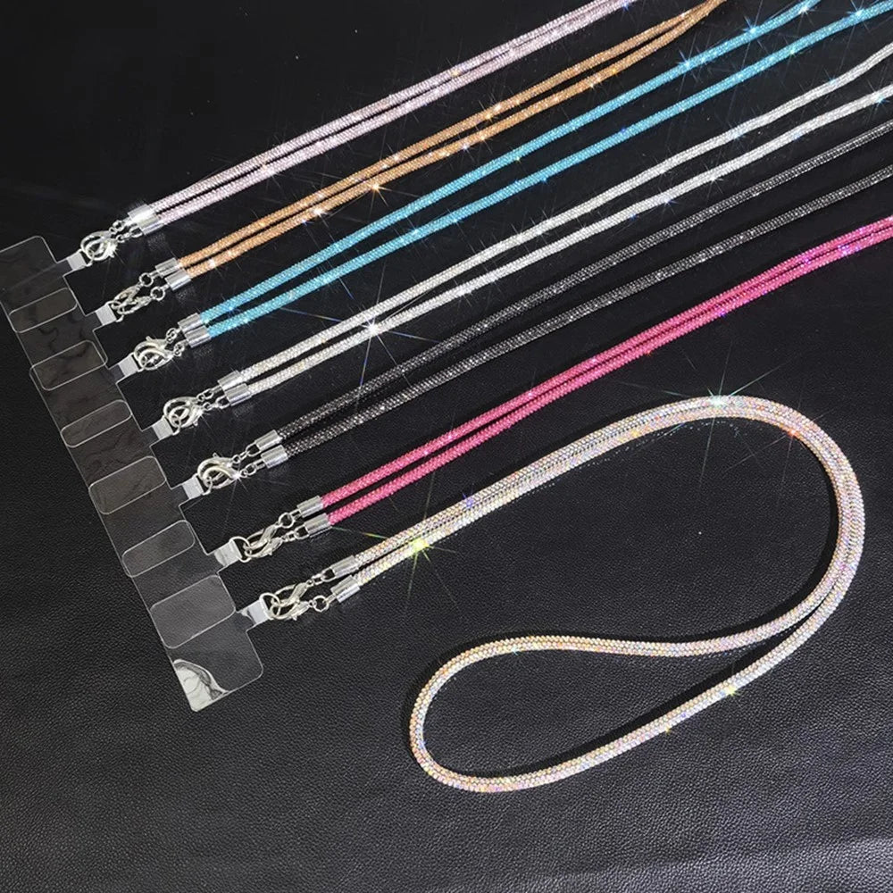 68cm Phone Case Strap Crossbody Chain Luxury Style Pendant Decorative Lanyard for Mobile Devices - Rose - 2