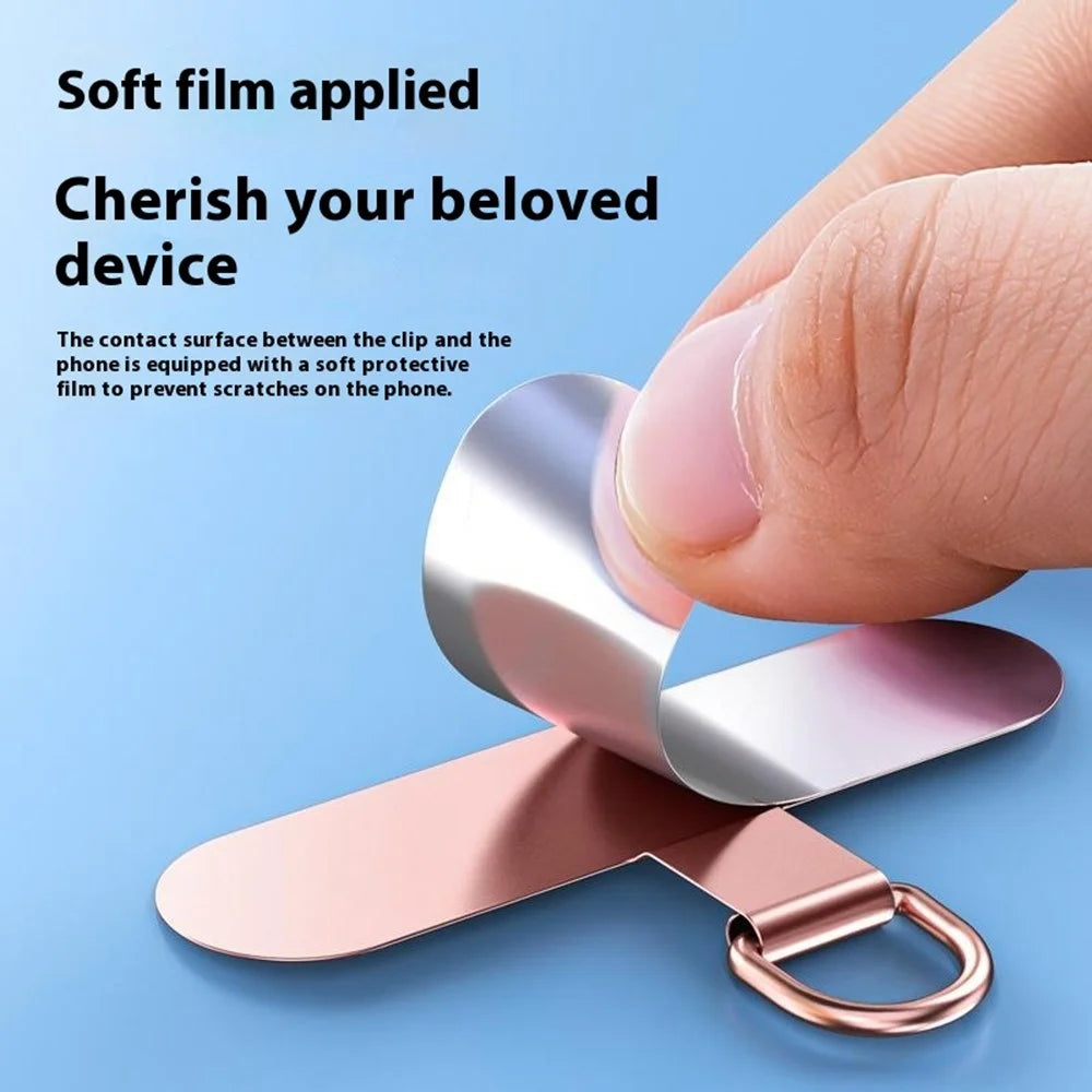 Stainless Steel Metal Phone Tether Tabs for Phone Cases Ultra Thin Universal Cellphone Lanyard Pad - Wine Red - 4